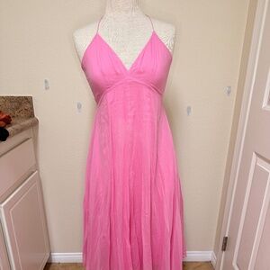 Rebecca Taylor Hankerchief Dress Pink - Spaghetti Straps - Pockets Spring Summer